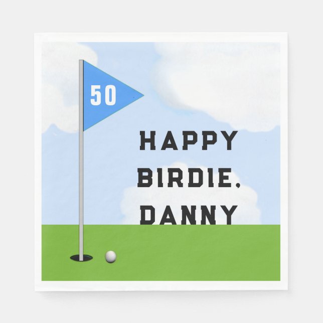 Golf Birthday Serviette (Vorderseite)