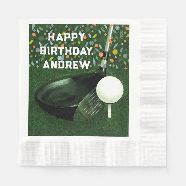 Golf Birthday Serviette (Vorderseite)