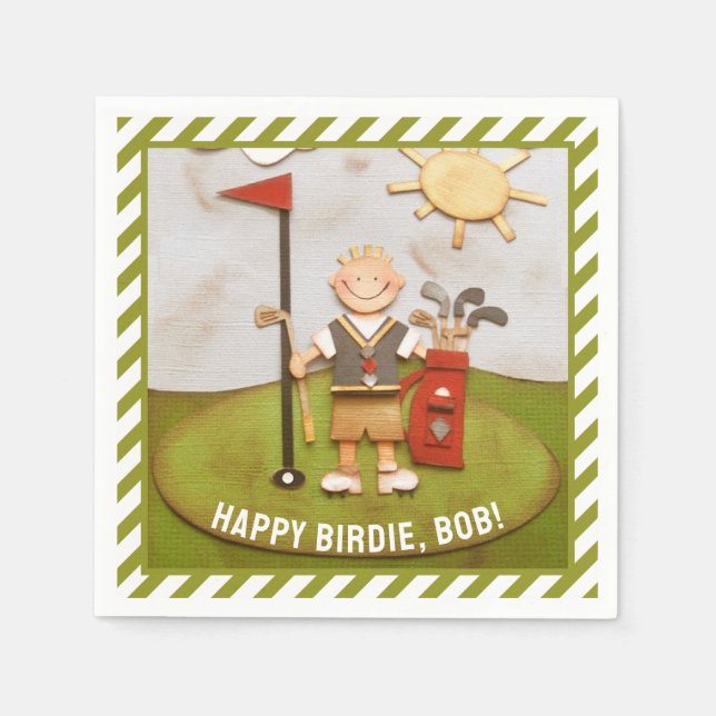 Golf Birthday Serviette (Vorderseite)