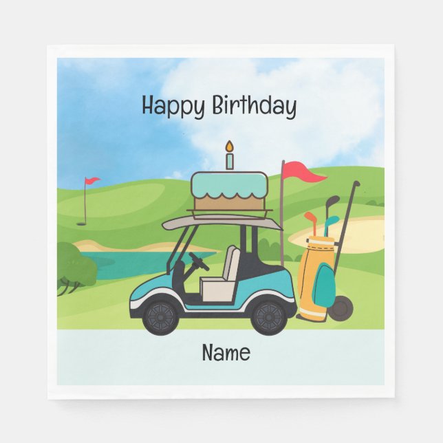 Golf Birthday Thema für Kinder-Golfer-Party Serviette (Vorderseite)