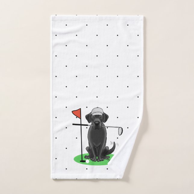 Golf Black Labrador Retriever Dog - Niedlich Badhandtuch Set (Handtuch)