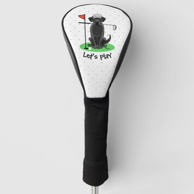Golf Black Labrador Retriever Dog - Niedlich Headcover (Vorderseite)
