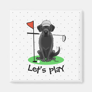 Golf Black Labrador Retriever Dog - Niedlich Magnet