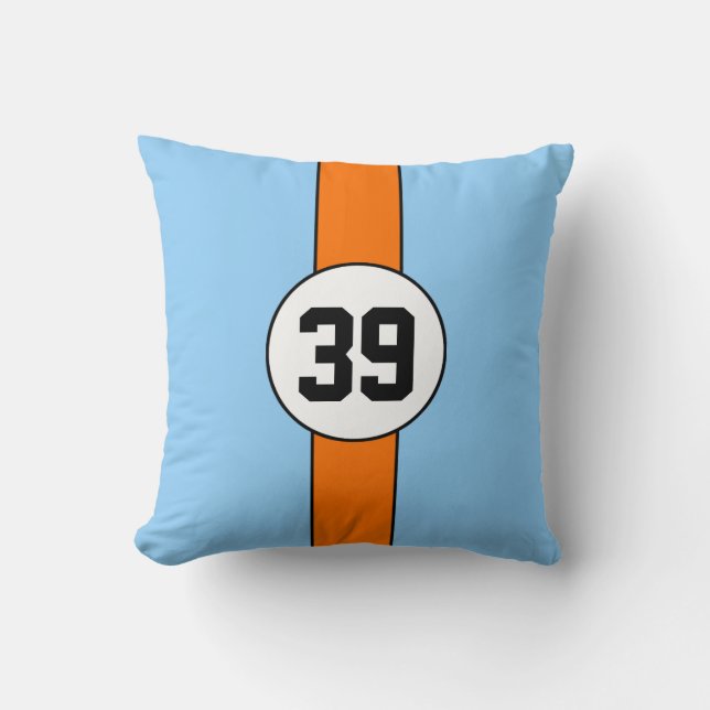 Golf-blaues u. orange kundenspezifisches laufendes kissen (Vorderseite)