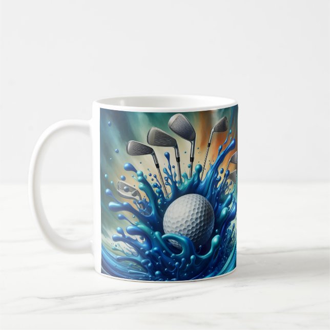 Golf Blue Water Splash Kaffeetasse (Links)