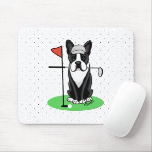 Golf Boston Terrier Dog (schwarz) Niedlich Mousepad