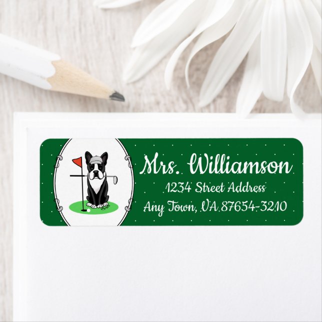 Golf Boston Terrier (schwarzer) Niedlicher Hund (Insitu)