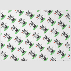Golf Boston Terrier (schwarzer) Niedlicher Hund Seidenpapier