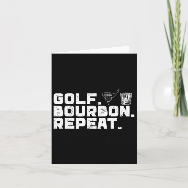 Golf Bourbon wiederholen Golf & amp; Bourbon Drink Karte (Vorderseite)