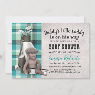Golf Boy Future Golfer Caddy Schwarz Baby Shower Einladung