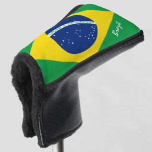 Golf Brasilien und Brasilien Flagge / Golf Clubs A Headcover