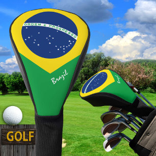 Golf Brasilien und Brasilien Flagge / Golf Clubs A Headcover