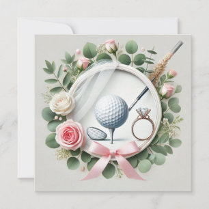 Golf-Brautjunggesellinnenabschied mit Golfball  Save The Date