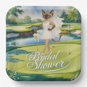 GOLF BRAUTPARTY für Cat Lover Golfer Pappteller
