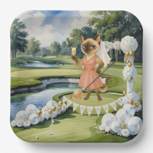GOLF BRAUTPARTY für Cat Lover Golfer Pappteller