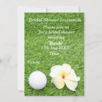Golf Brautparty mit Ball und Blume auf Grün I