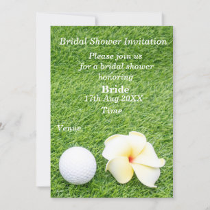 Golf Brautparty mit Ball und Blume auf Grün I Einladung