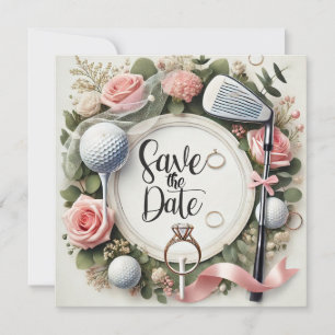 Golf-Brautparty zum Thema Golf Save The Date