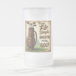 Golf Breathe und Golf spielen Mattglas Bierglas
