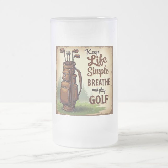 Golf Breathe und Golf spielen Mattglas Bierglas (Mittel)
