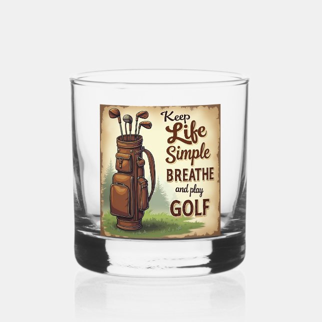 Golf Breathe und Golf spielen Whiskyglas (Rückseite)