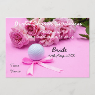 Golf Bridal Dusche Einladung Golfball und Rose