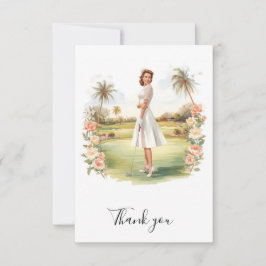 Golf bridal shower Flat Thank You Card Dankeskarte