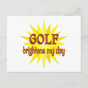 Golf Brightens My Day Postkarte