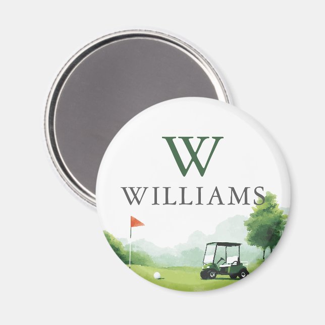 Golf Buggy Benutzerdefinierter Name Monogramm Golf Magnet (Vorderseite/Rückseite)