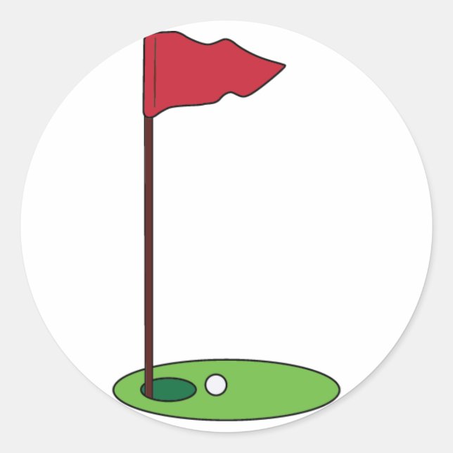 Golf Button Runder Aufkleber (Vorderseite)