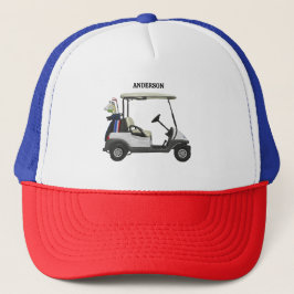 Golf-Caddy-Wagen individuell monogrammierter Name  Truckerkappe