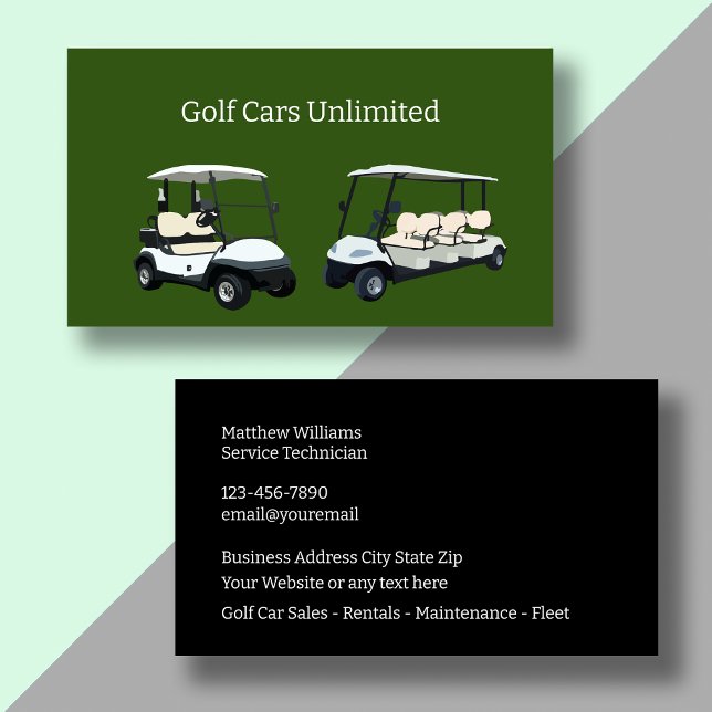 Golf Car Rental and Service Business Cards Visitenkarte (Von Creator hochgeladen)