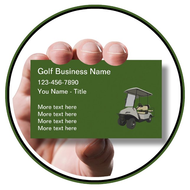 Golf Car Theme Editable Business Cards Visitenkarte (Von Creator hochgeladen)