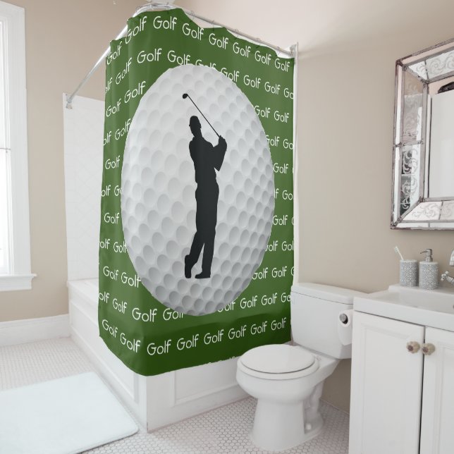 Golf Carrelage Texte Design Douche rideau (En situation)