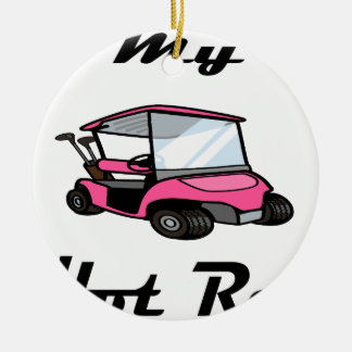 Golf cart3 keramik ornament