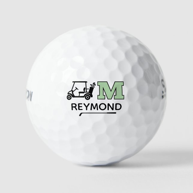 Golf Cart and Custom M Initial Mark Golfball (Vorderseite)