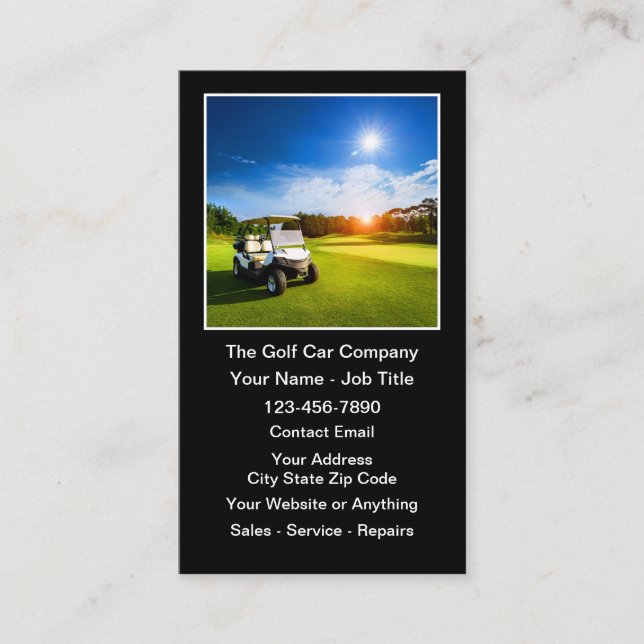 Golf Cart And Golf Car Theme Visitenkarte (Vorderseite)