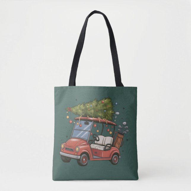 Golf Cart Christmas Tree Golf Lover Gift Tasche (Vorderseite)