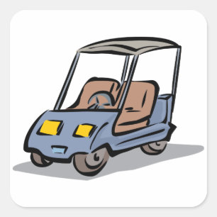 Golf Cart Fun Sports Vehicle Quadratischer Aufkleber