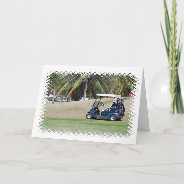 Golf Cart Grußkarte Karte (Vorderseite)