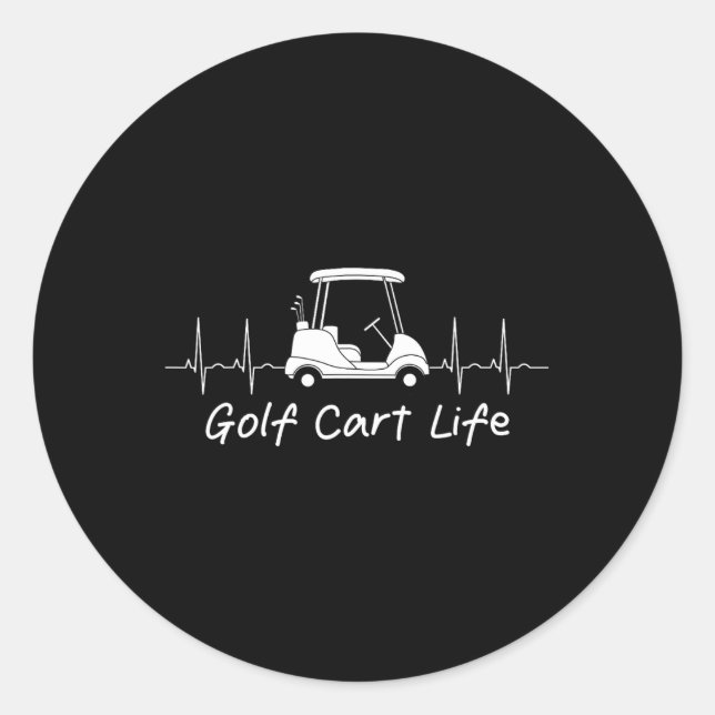 Golf Cart Life Funny Joke Parody Golfspielen Golfe Runder Aufkleber (Vorderseite)