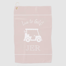Golf Cart Live zu Golf Mit Monogramm Chic Pink Golfhandtuch