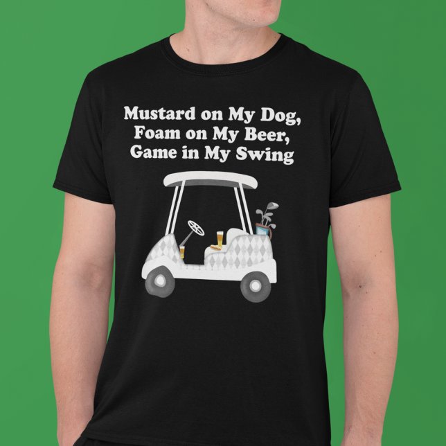 Golf Cart mit Bier und Hot Dog Raute T-Shirt (Von Creator hochgeladen)