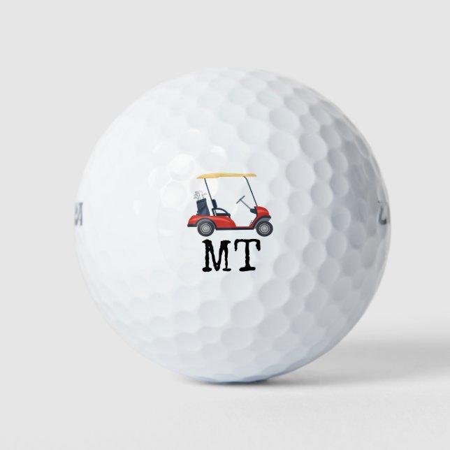 Golf Cart mit Monogramm für Golfbälle (Vorderseite)