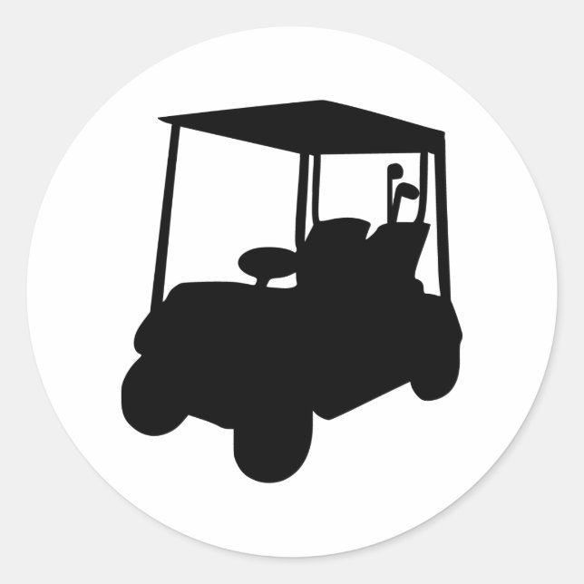 Golf Cart Runder Aufkleber (Vorderseite)