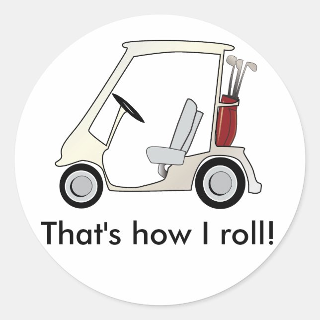 Golf_cart Runder Aufkleber (Vorderseite)