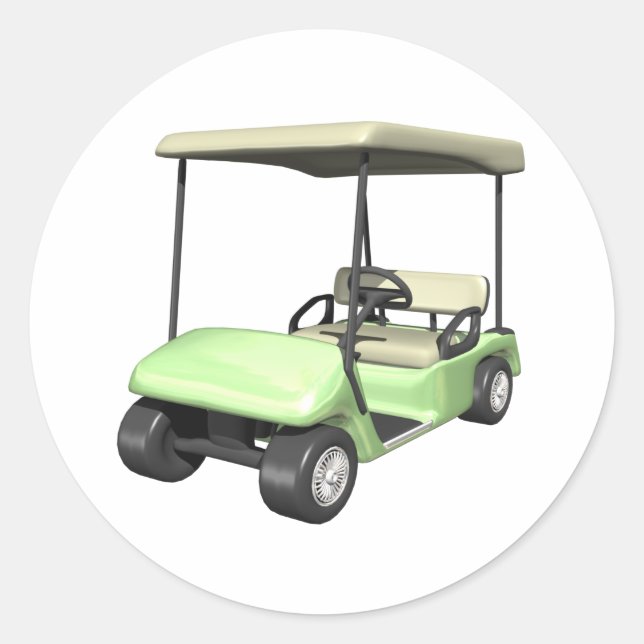Golf Cart Runder Aufkleber (Vorderseite)