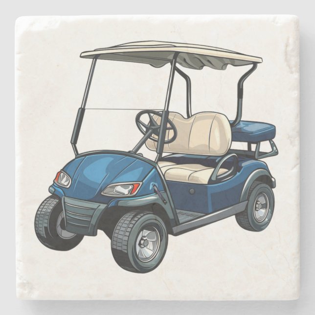 Golf Cart Stone Untersetzer (Vorderseite)