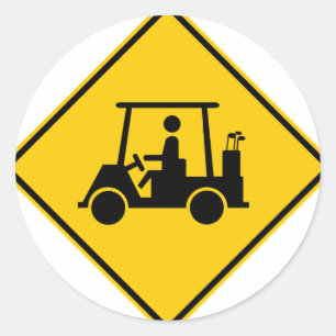 Golf Cart Traffic Highway-Zeichen Runder Aufkleber