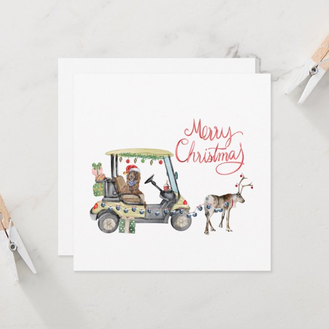Golf Cart Weihnachten (Vorderseite/Rückseite Beispiel)